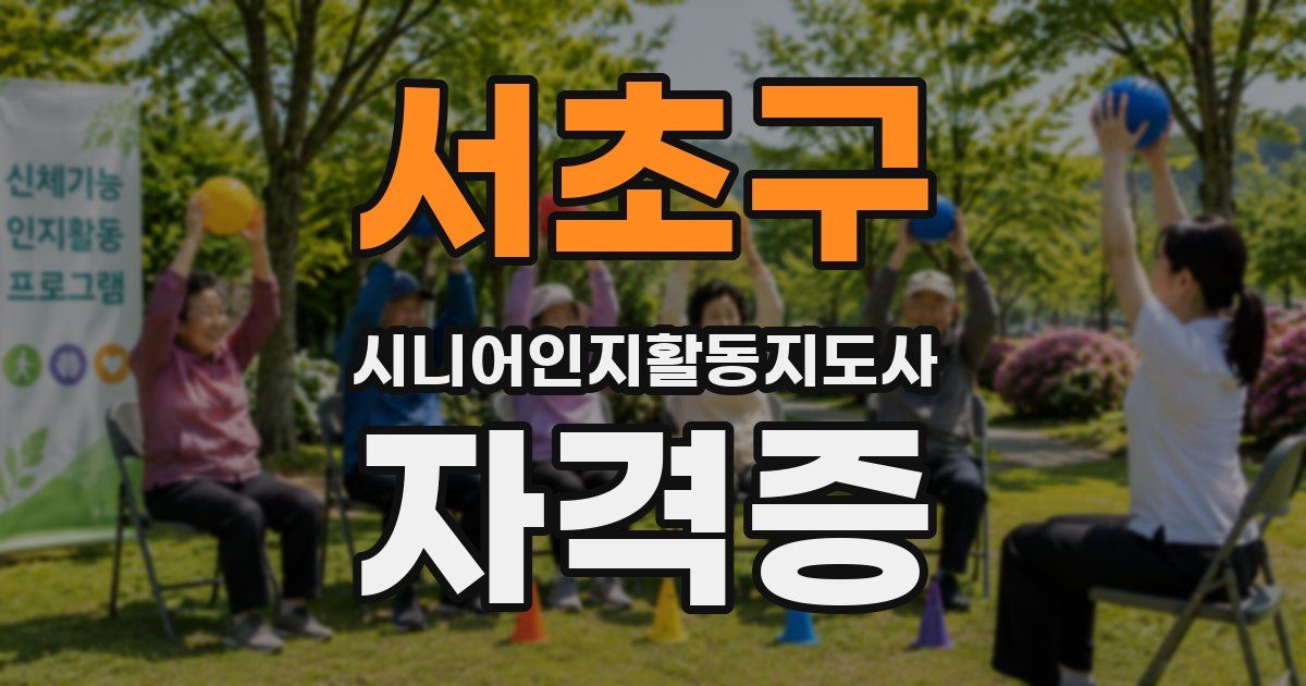 서초구 시니어인지활동지도사 자격증