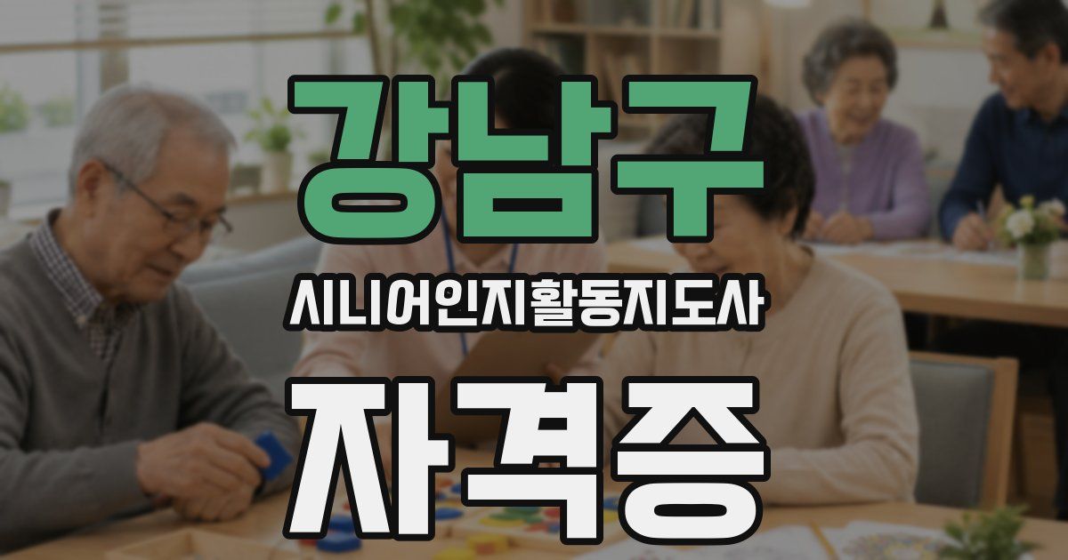 강남구 시니어인지활동지도사 자격증