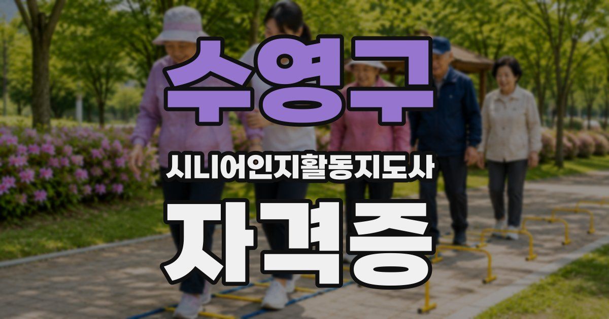 수영구 시니어인지활동지도사 자격증