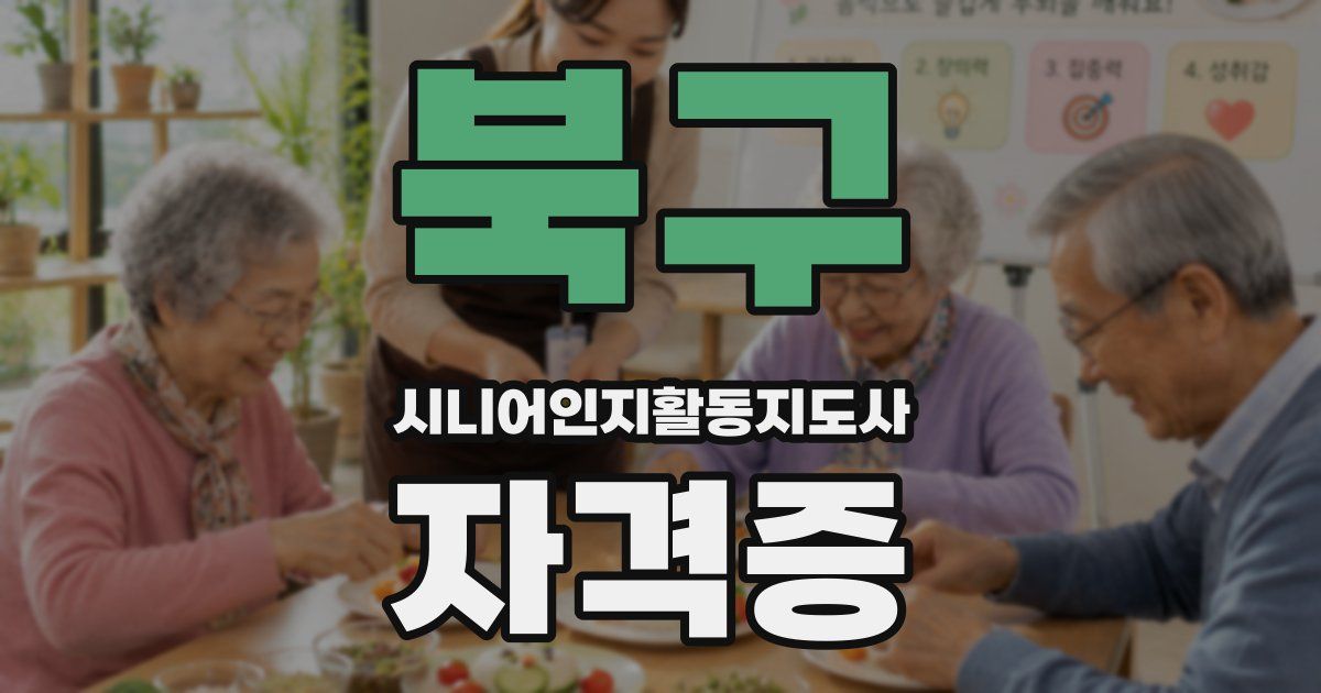 북구 시니어인지활동지도사 자격증