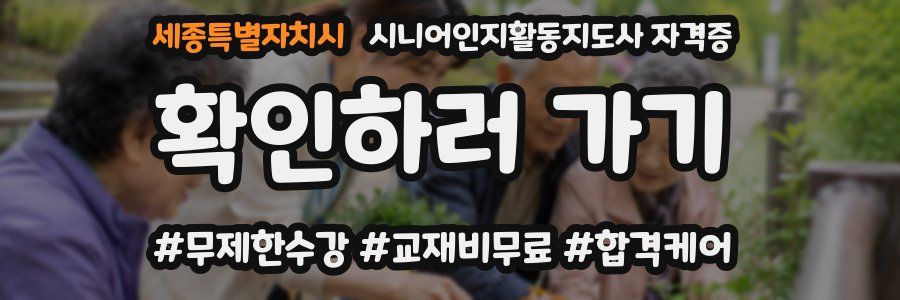 세종특별자치시 시니어인지활동지도사 자격증