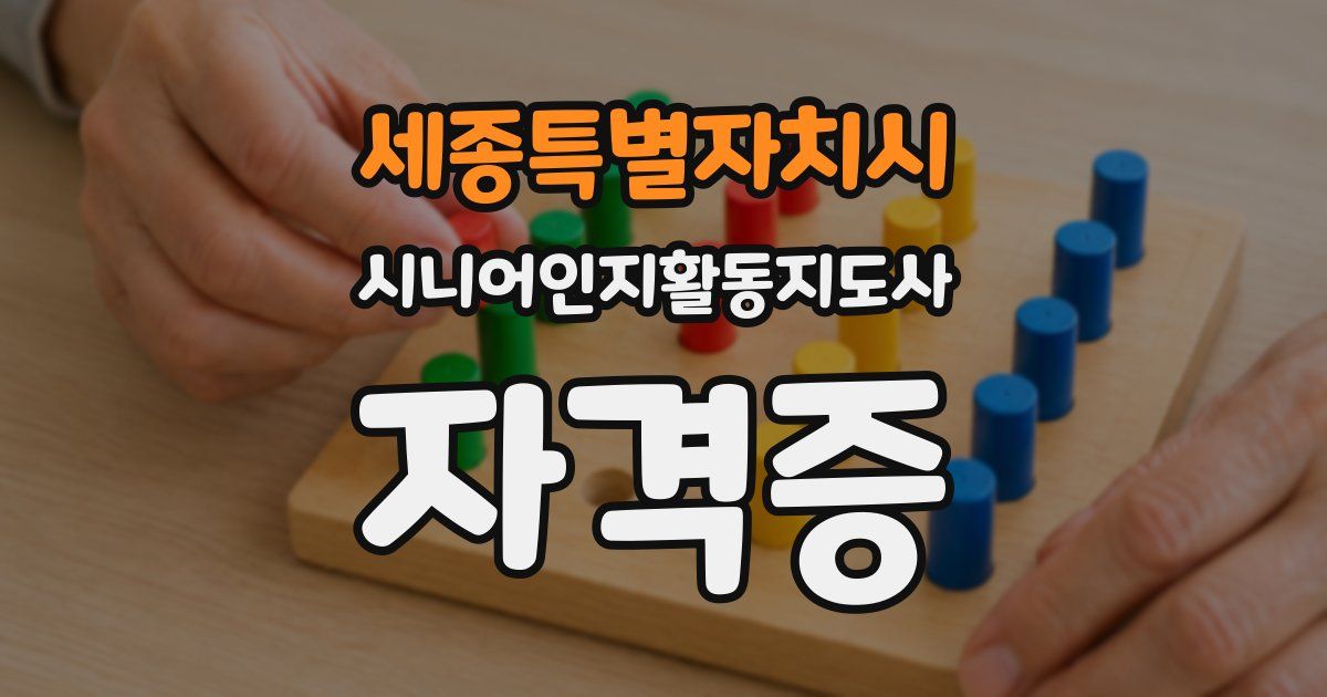 세종특별자치시 시니어인지활동지도사 자격증
