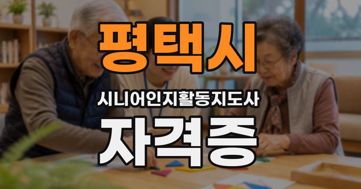 평택시 시니어인지활동지도사 자격증
