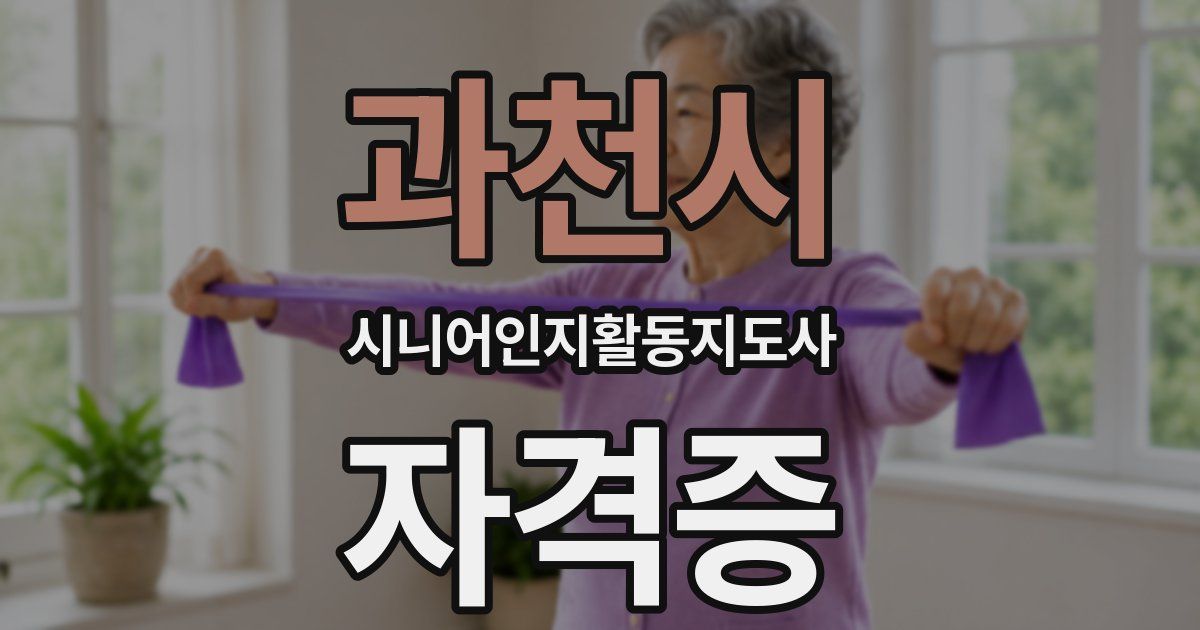 과천시 시니어인지활동지도사 자격증