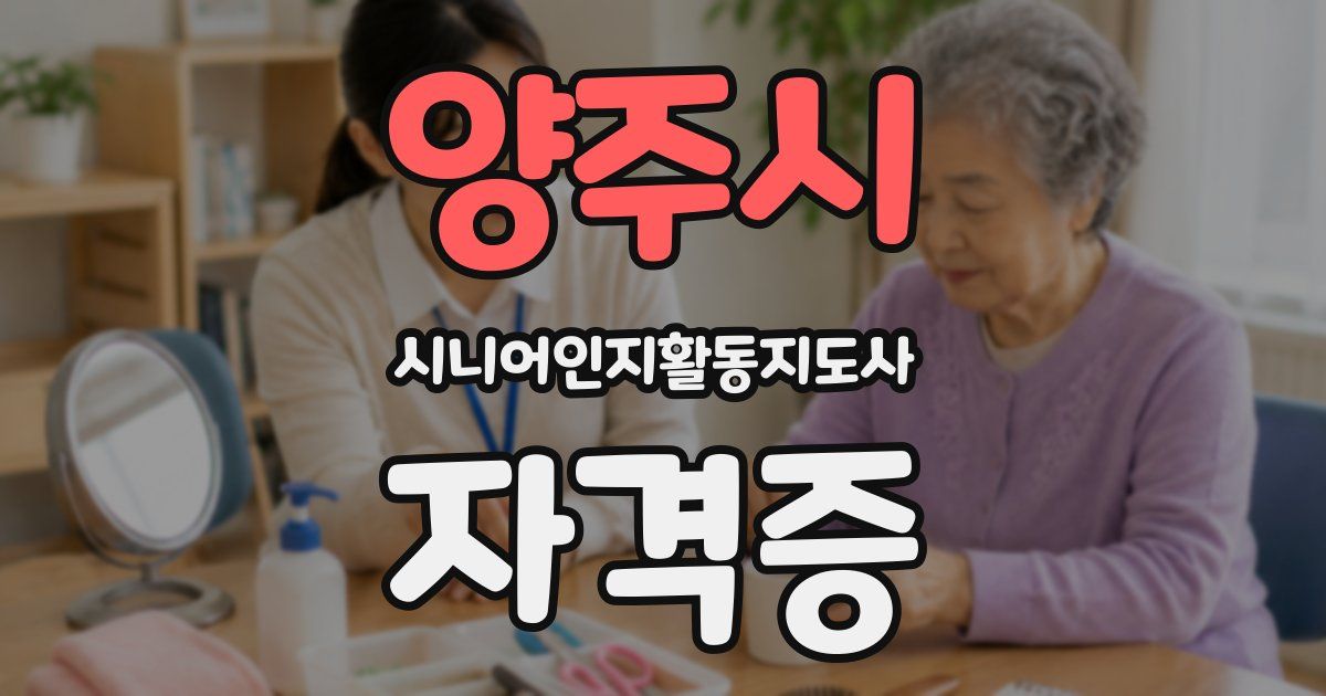 양주시 시니어인지활동지도사 자격증