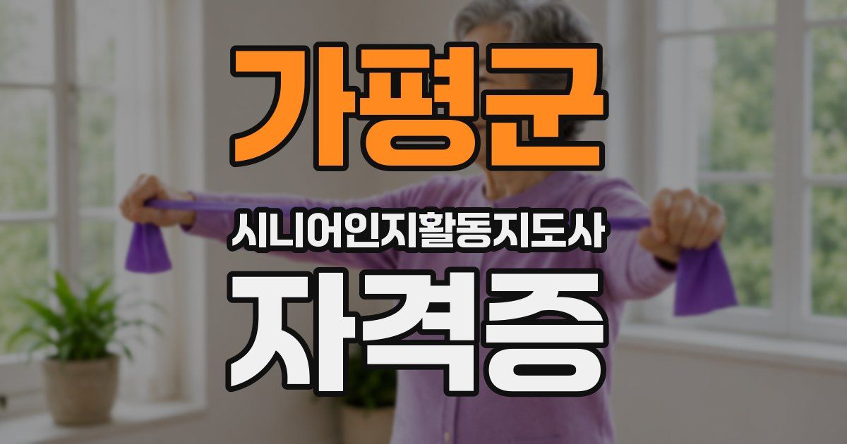 가평군 시니어인지활동지도사 자격증