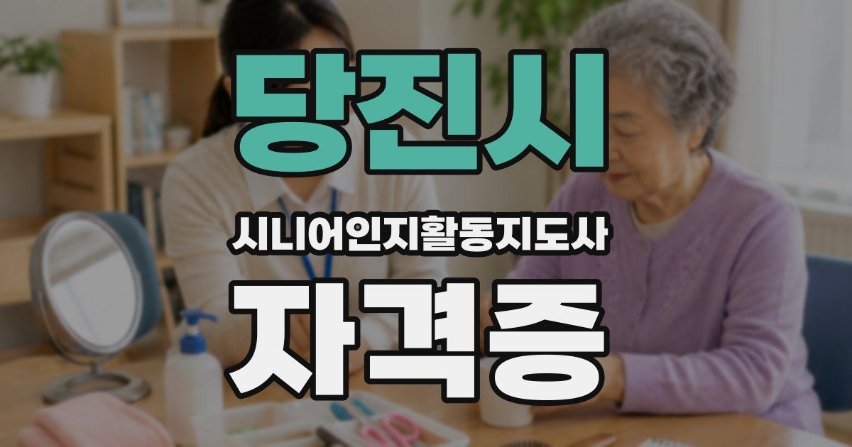 당진시 시니어인지활동지도사 자격증