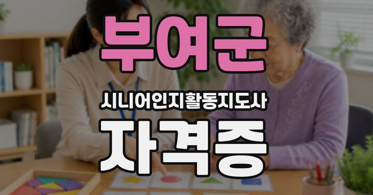 부여군 시니어인지활동지도사 자격증
