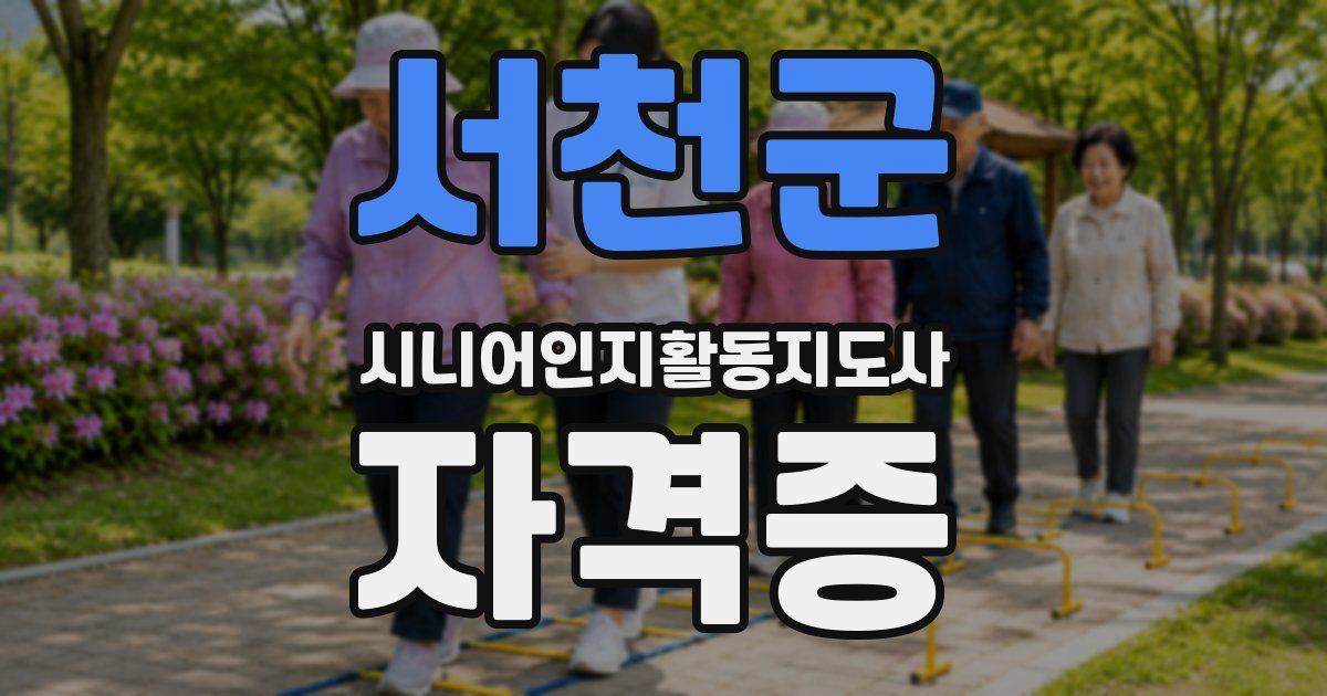 서천군 시니어인지활동지도사 자격증