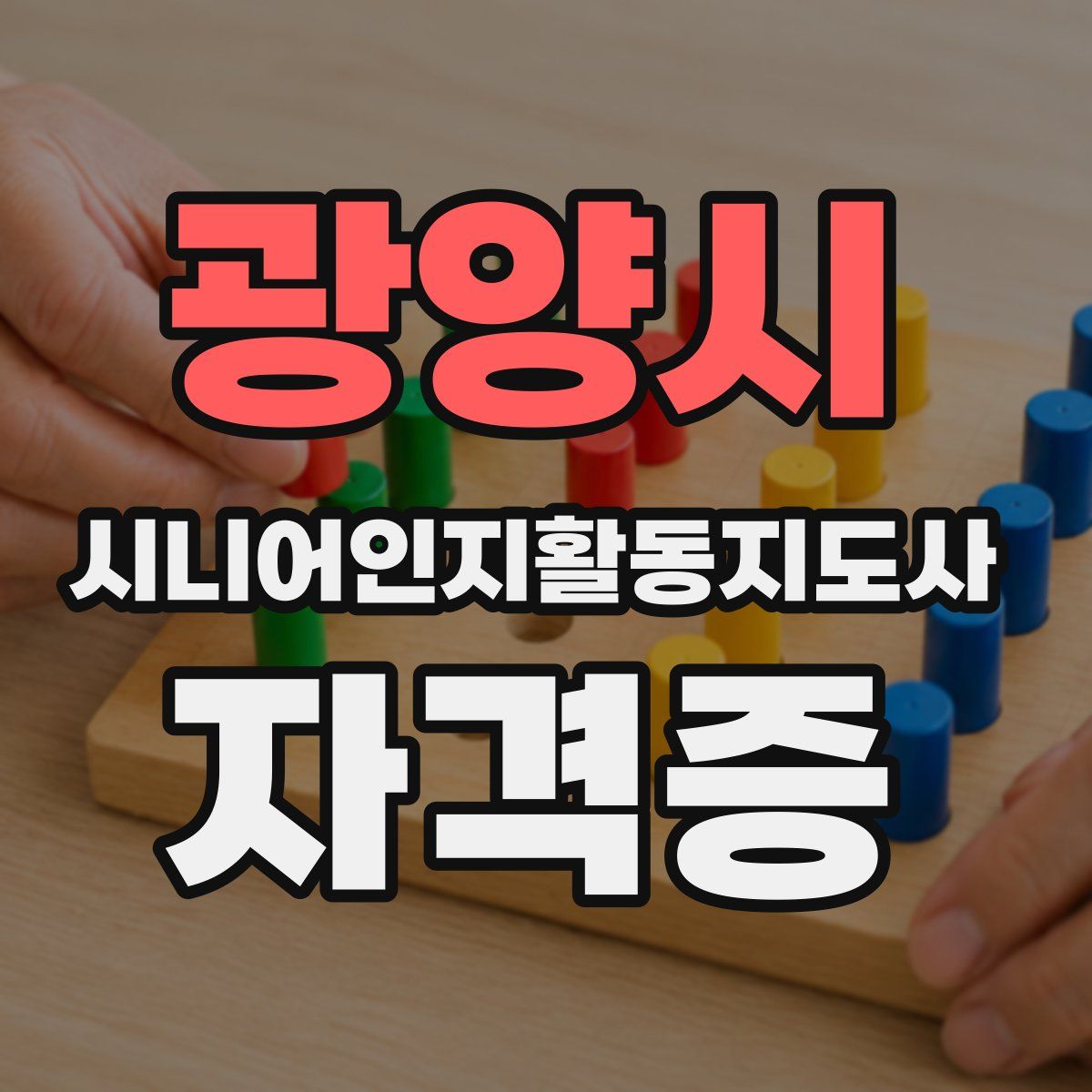 광양시 시니어인지활동지도사 자격증