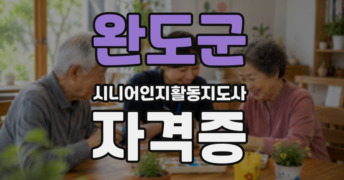 완도군 시니어인지활동지도사 자격증