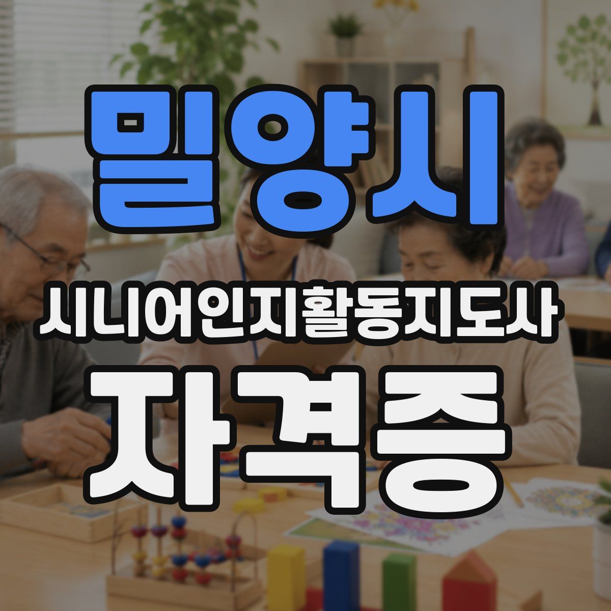 밀양시 시니어인지활동지도사 자격증