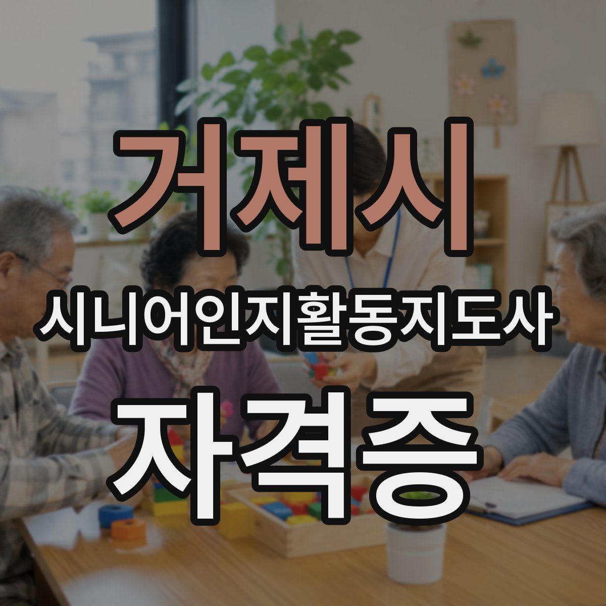 거제시 시니어인지활동지도사 자격증