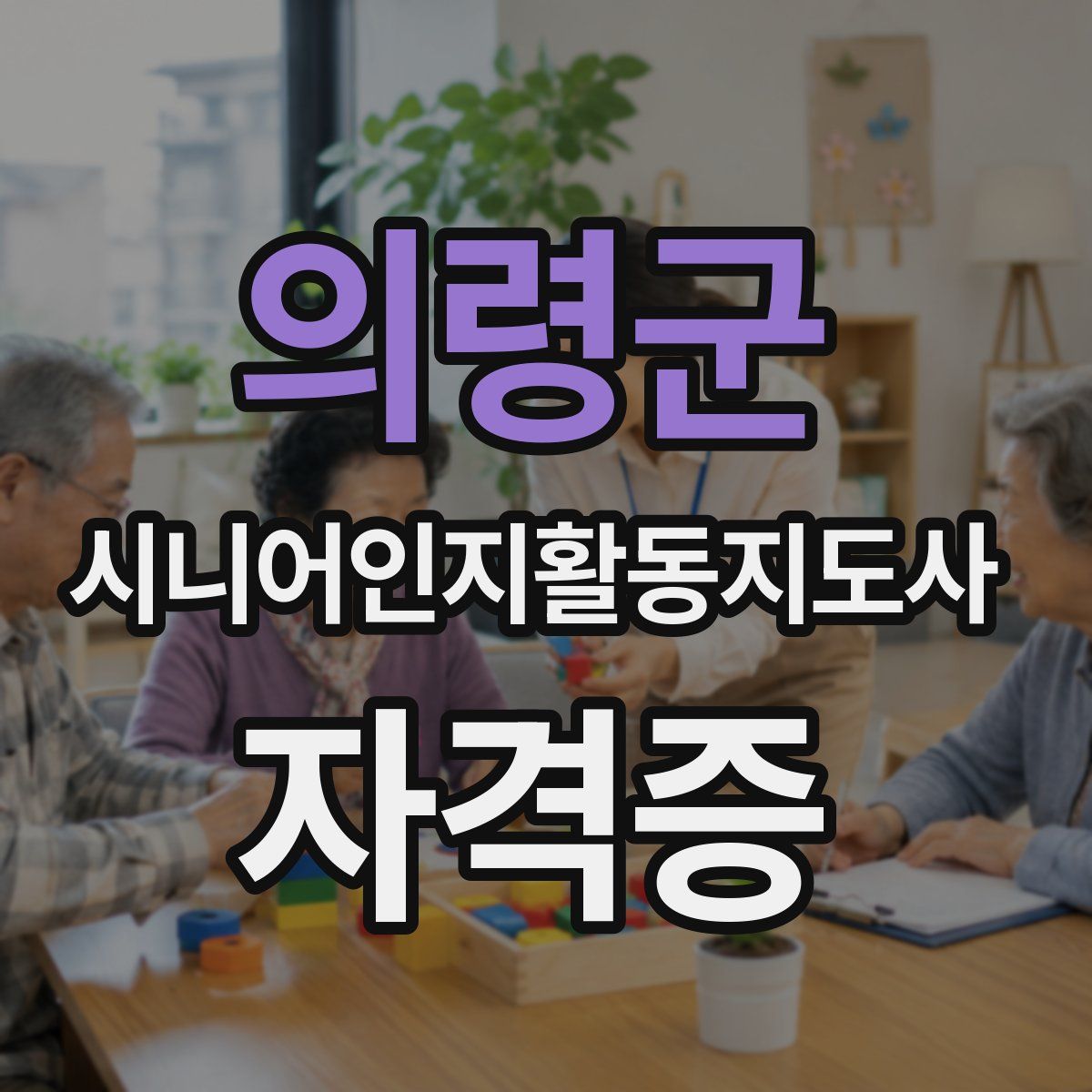 의령군 시니어인지활동지도사 자격증