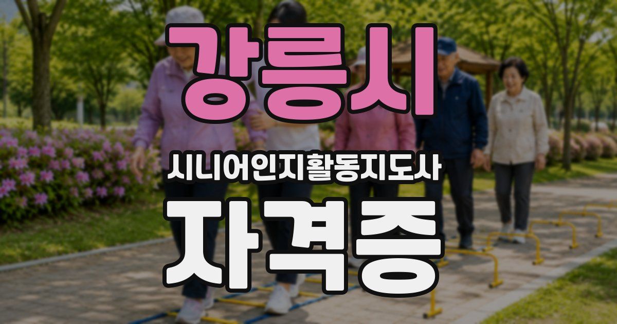강릉시 시니어인지활동지도사 자격증