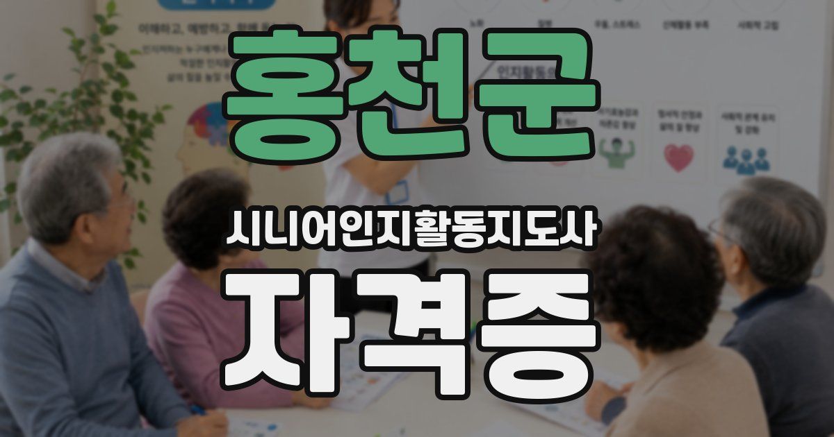 홍천군 시니어인지활동지도사 자격증