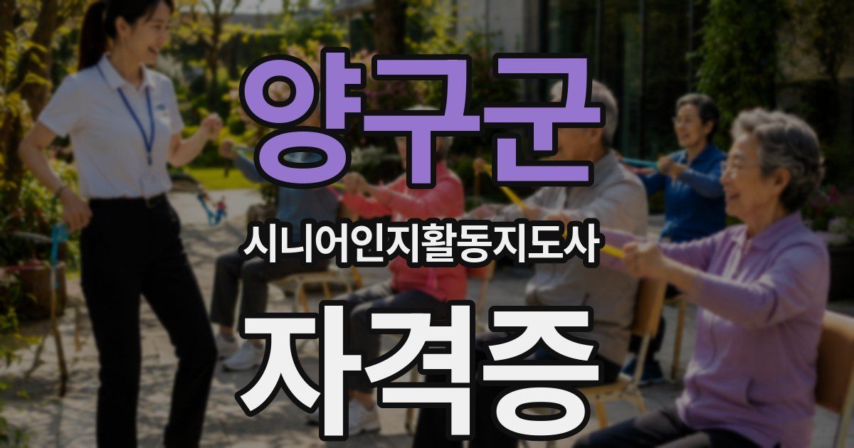 양구군 시니어인지활동지도사 자격증