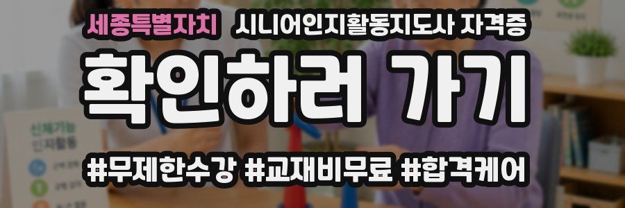 세종특별자치 시니어인지활동지도사 자격증