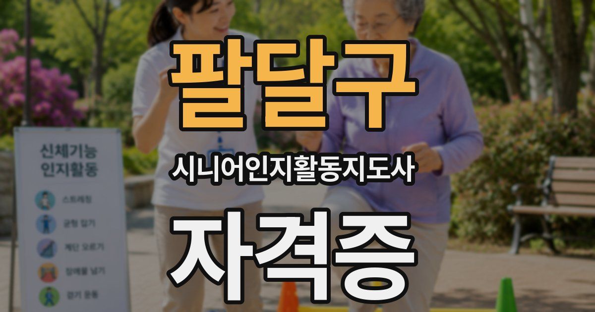 팔달구 시니어인지활동지도사 자격증