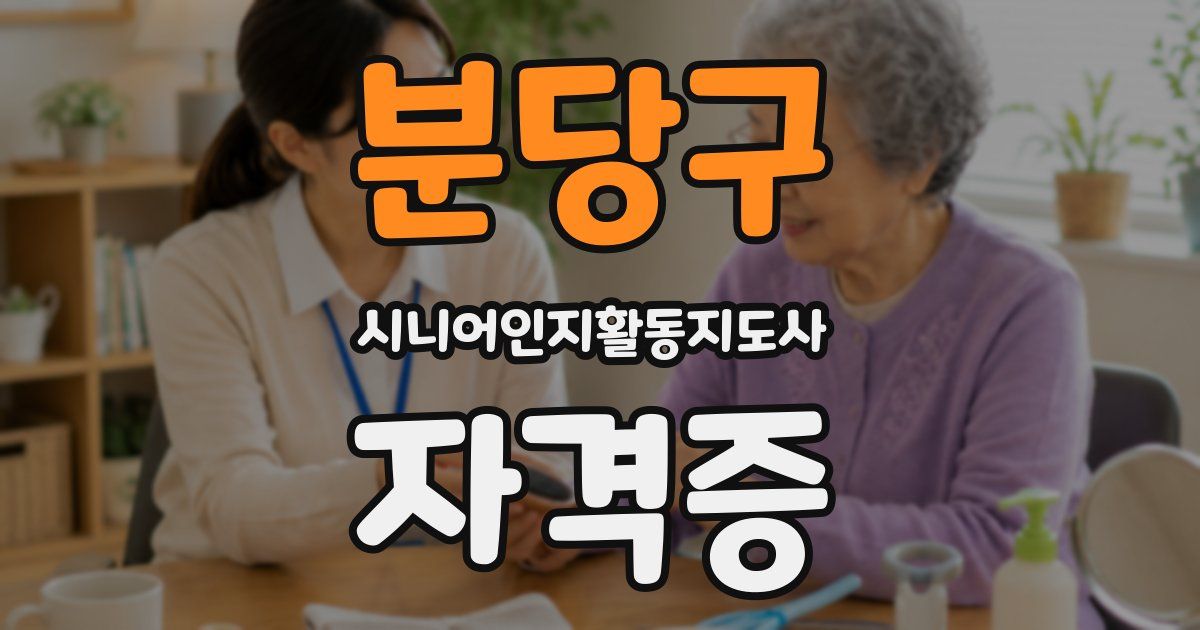 분당구 시니어인지활동지도사 자격증
