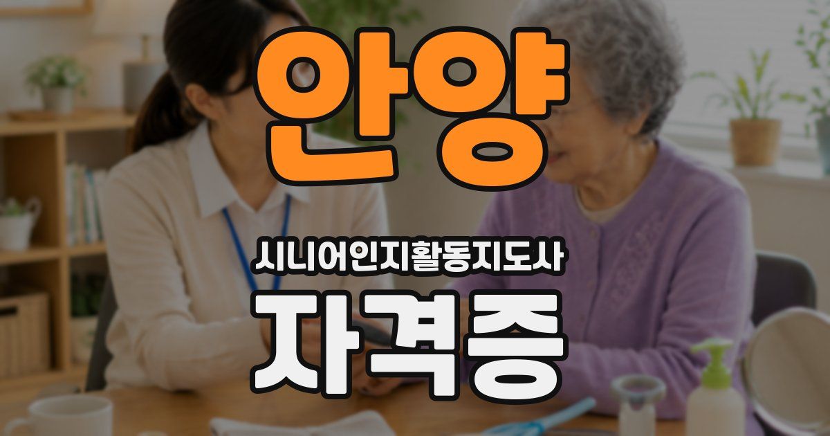 안양 시니어인지활동지도사 자격증