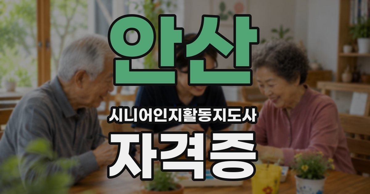 안산 시니어인지활동지도사 자격증