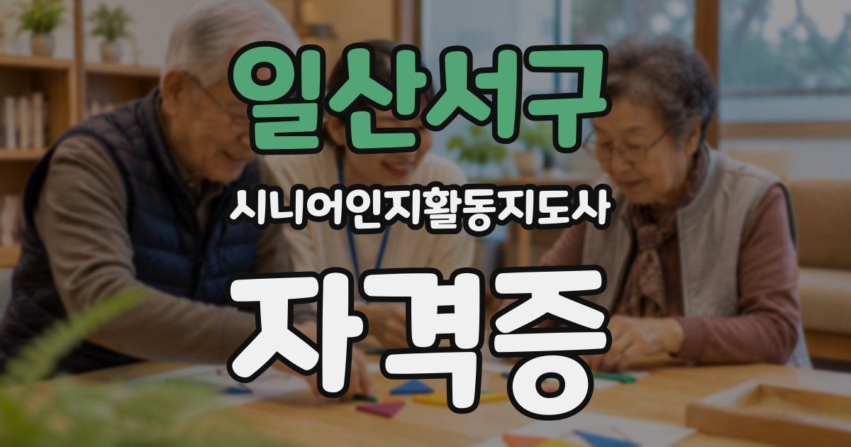 일산서구 시니어인지활동지도사 자격증