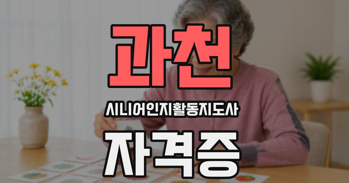 과천 시니어인지활동지도사 자격증