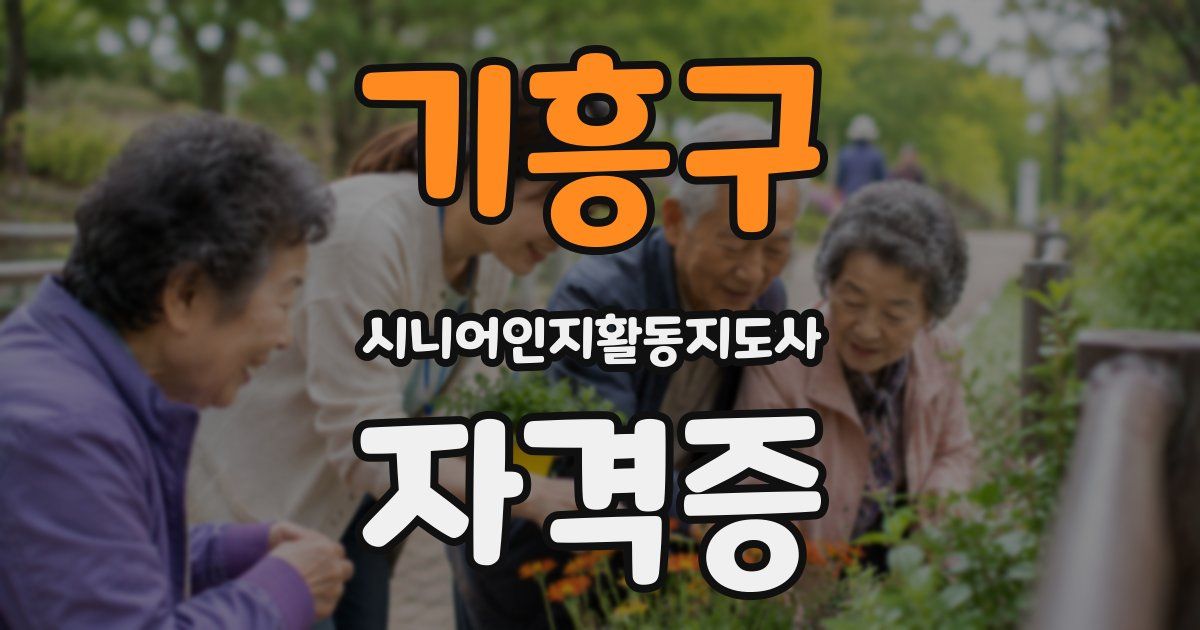 기흥구 시니어인지활동지도사 자격증