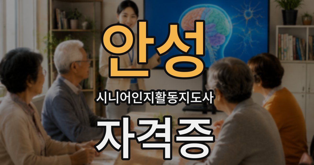 안성 시니어인지활동지도사 자격증