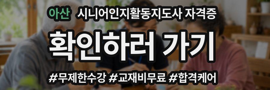 아산 시니어인지활동지도사 자격증