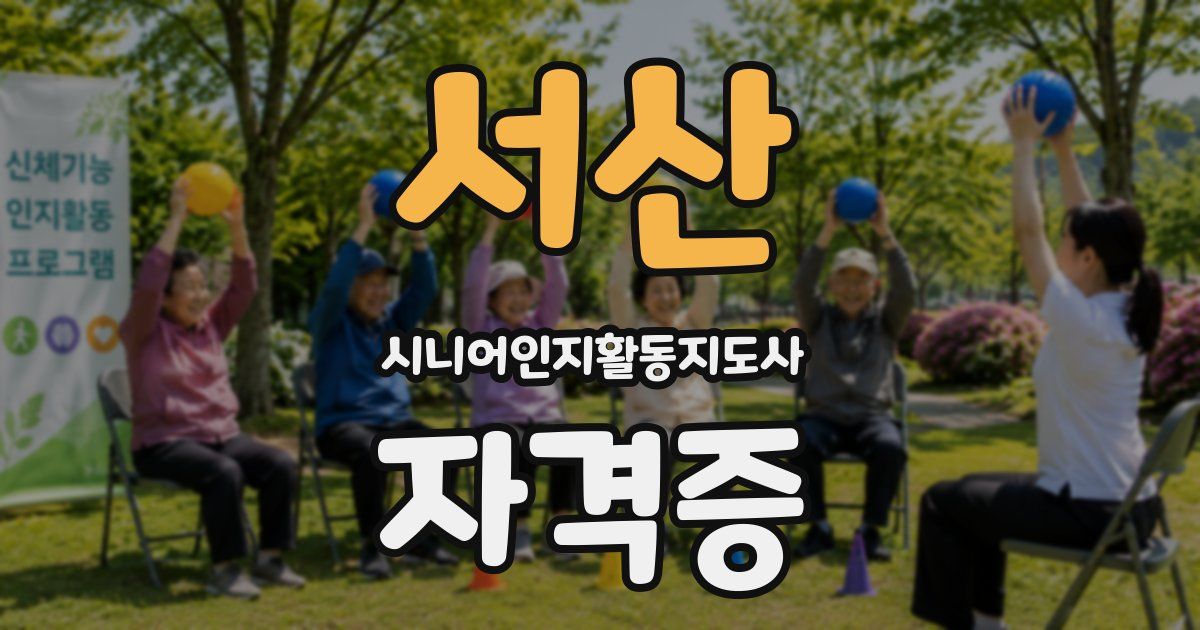 서산 시니어인지활동지도사 자격증