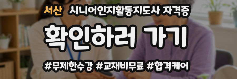 서산 시니어인지활동지도사 자격증