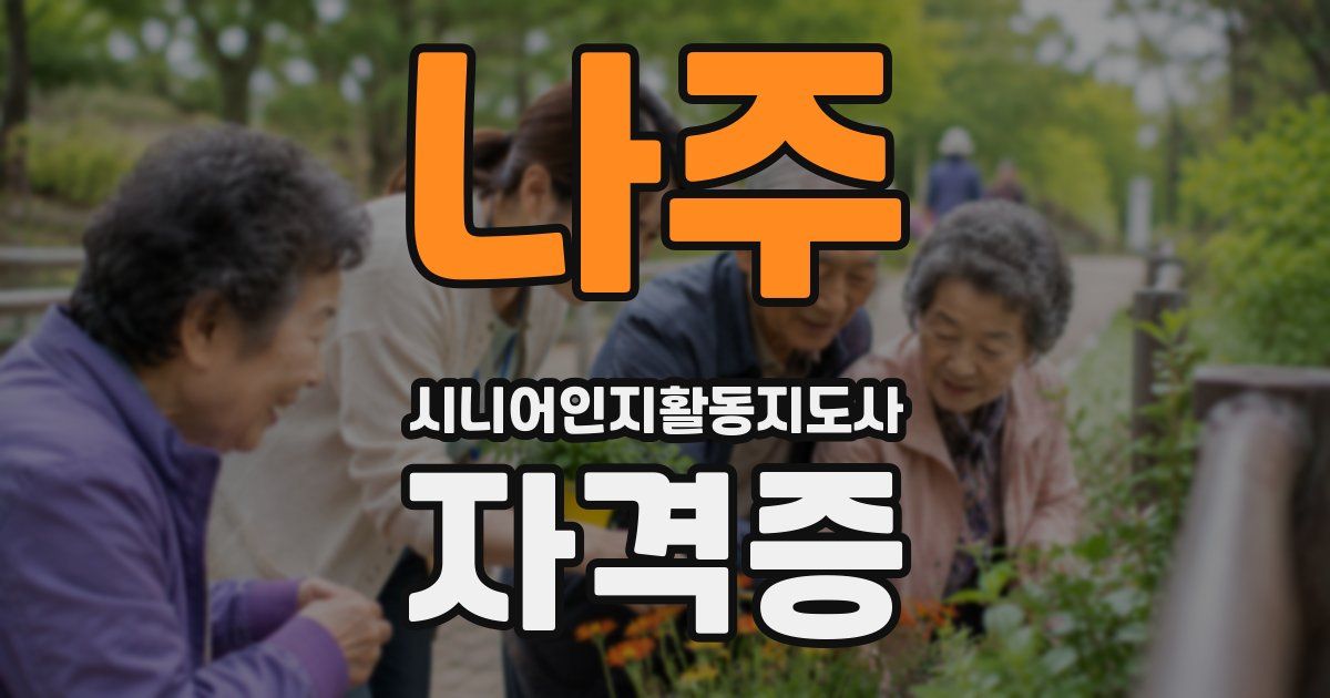 나주 시니어인지활동지도사 자격증