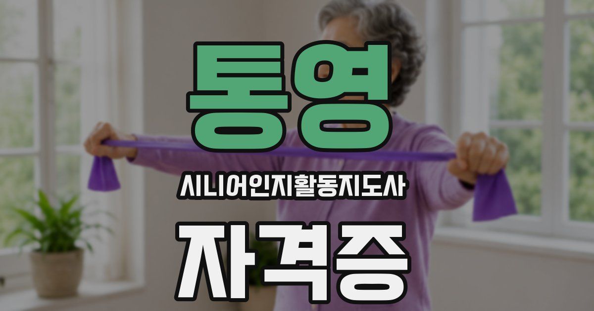 통영 시니어인지활동지도사 자격증
