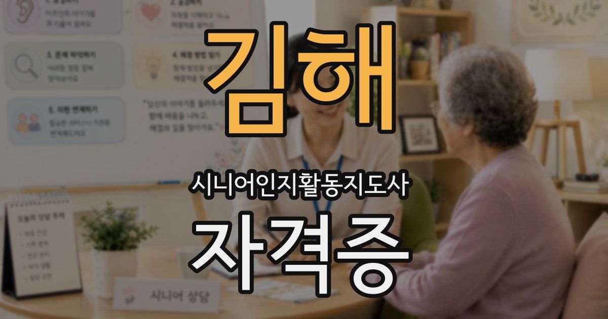 김해 시니어인지활동지도사 자격증