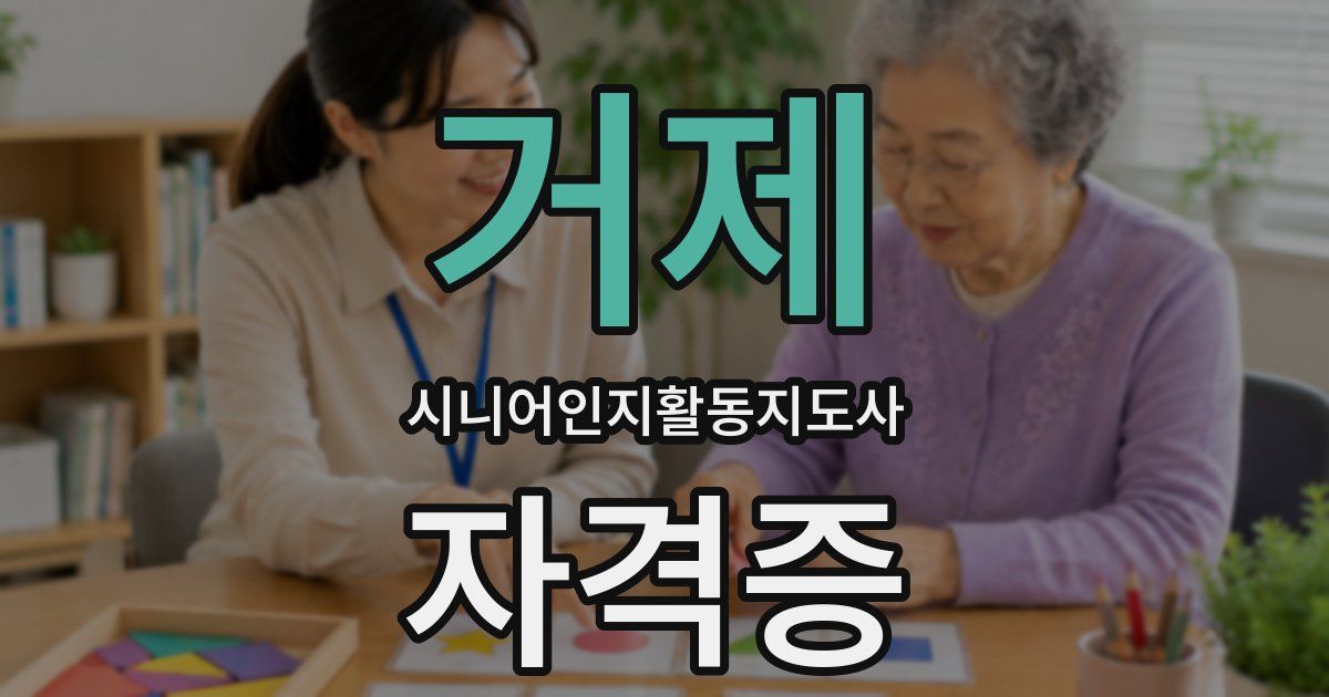 거제 시니어인지활동지도사 자격증
