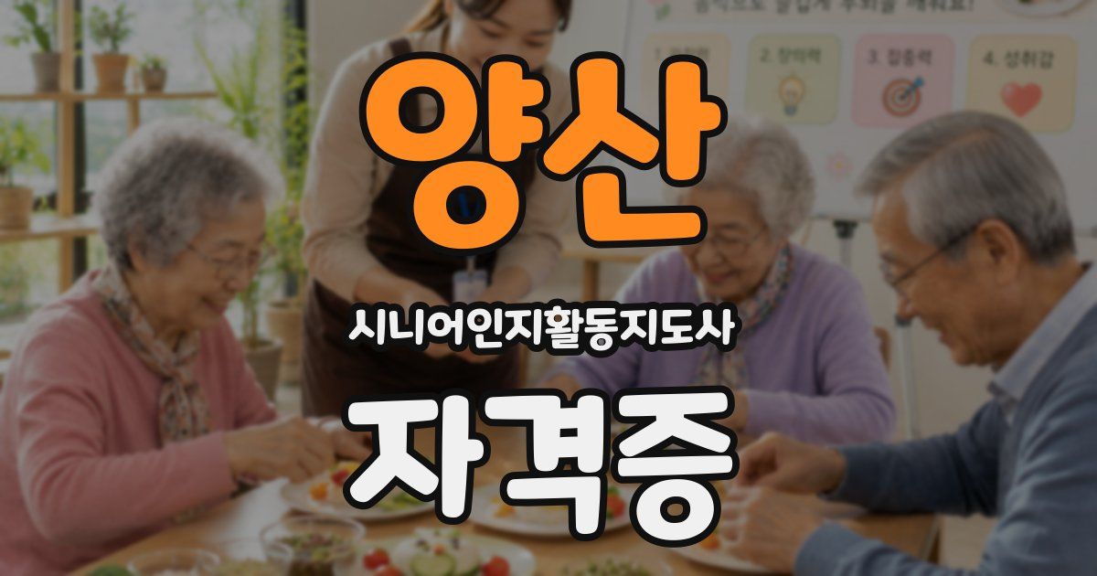 양산 시니어인지활동지도사 자격증