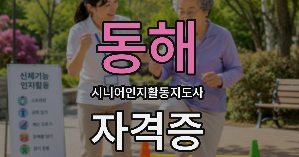 동해 시니어인지활동지도사 자격증