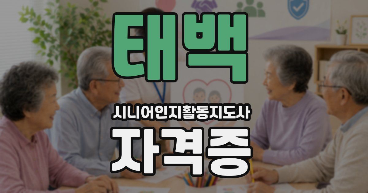 태백 시니어인지활동지도사 자격증
