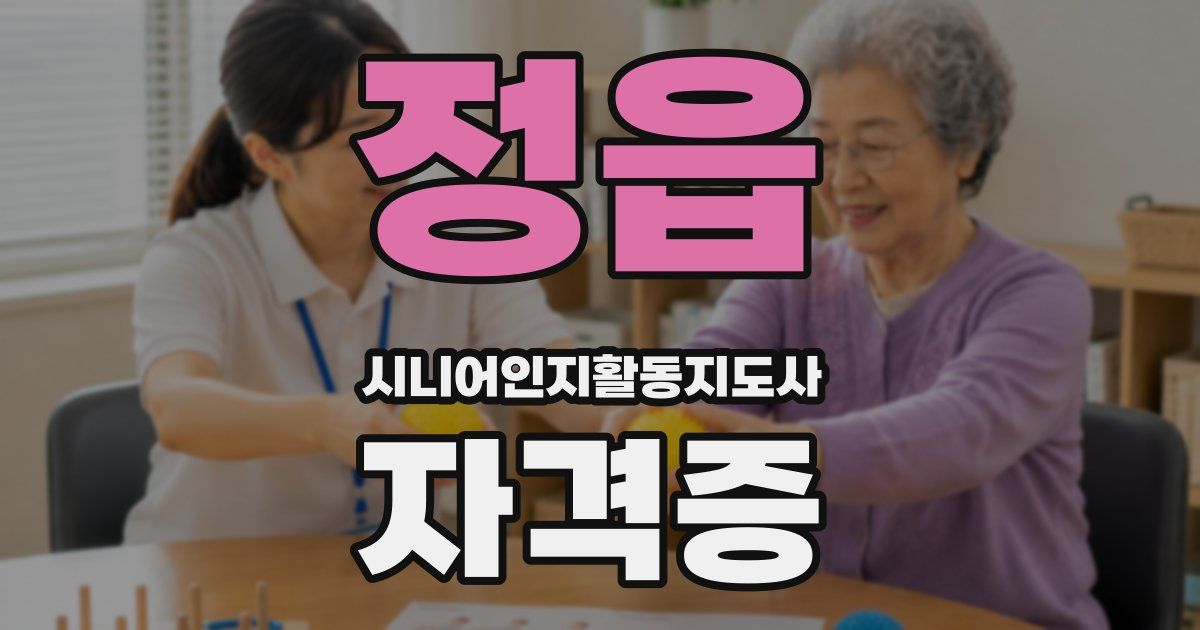 정읍 시니어인지활동지도사 자격증