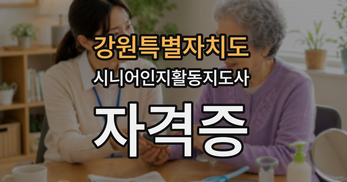 강원특별자치도 시니어인지활동지도사 자격증