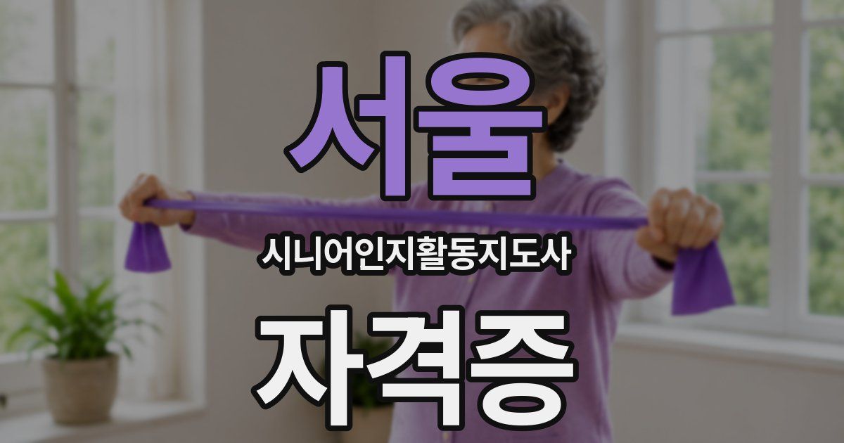 서울 시니어인지활동지도사 자격증