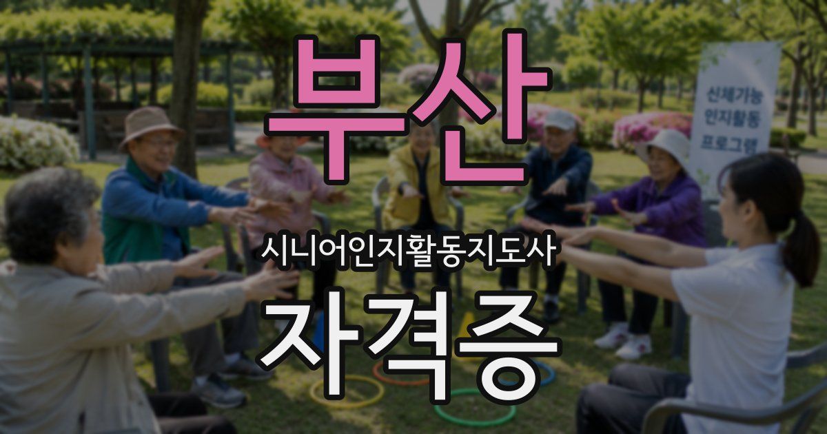 부산 시니어인지활동지도사 자격증