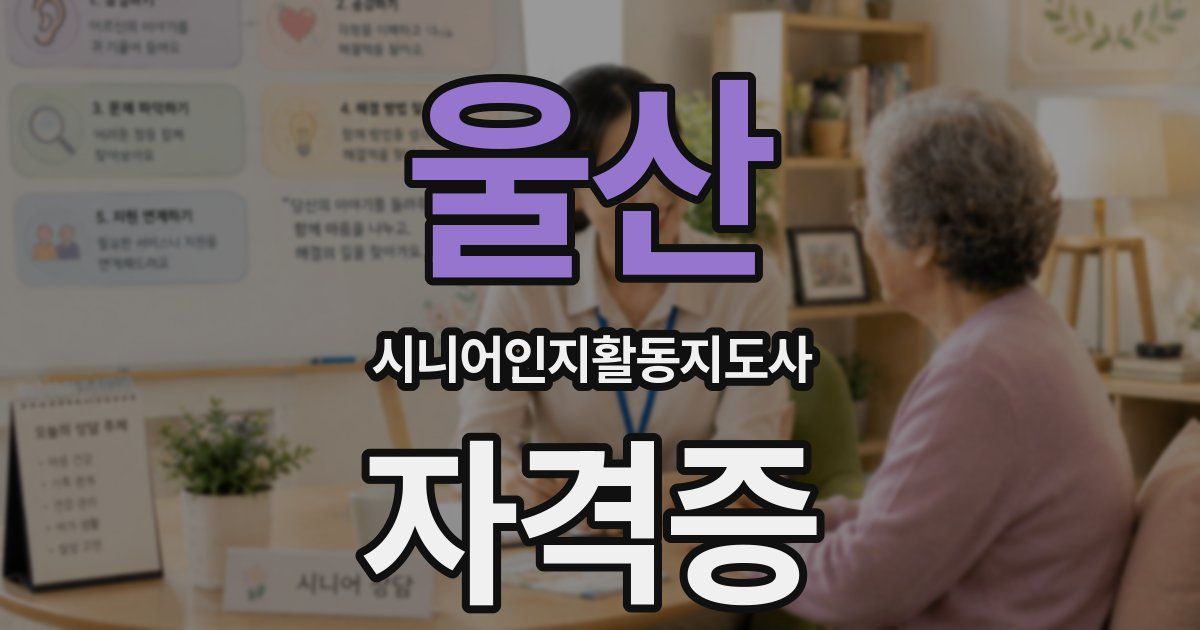 울산 시니어인지활동지도사 자격증