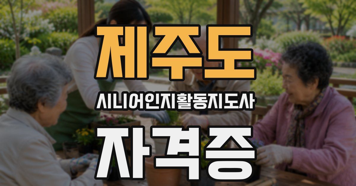 제주도 시니어인지활동지도사 자격증