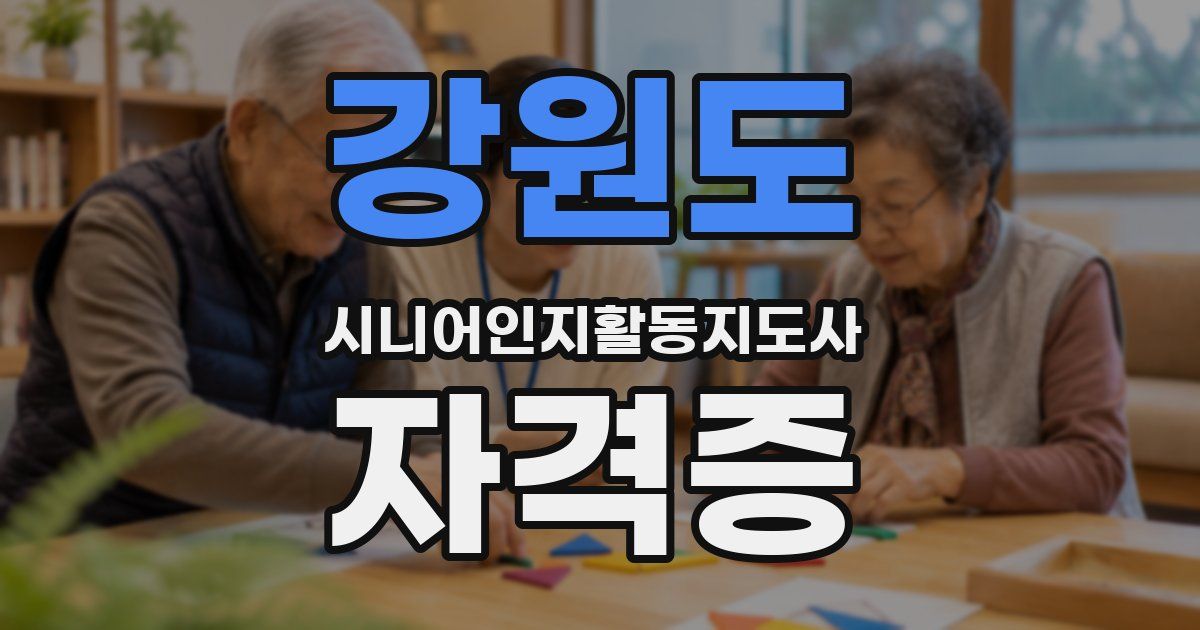 강원도 시니어인지활동지도사 자격증