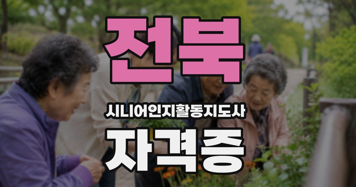 전북 시니어인지활동지도사 자격증