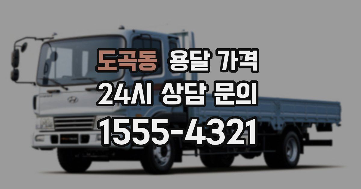 도곡동 용달 가격