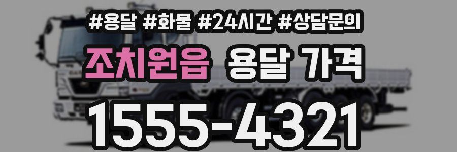 조치원읍 용달 가격